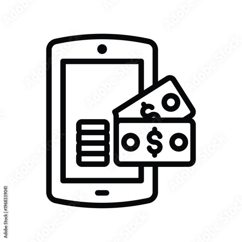 Mobile financial services icon