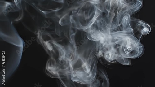 Wallpaper Mural White smoke swirls gracefully against a dark black background Torontodigital.ca