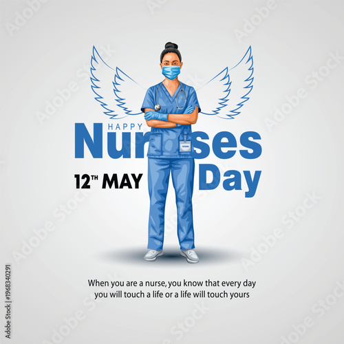 12 May. happy International Nurse Day background. abstract Vector illustration design