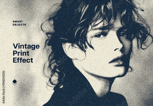 Vintage Printing Photo Effect Mockup