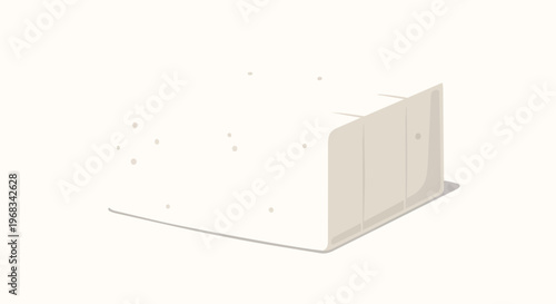 Minimalist depiction of a block of feta cheese with scattered dots, isolated on a neutral background for versatile design