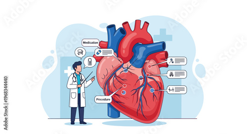Doctor Explaining Human Heart Anatomy and Health.