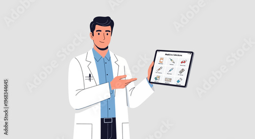 Doctor Showing Medical Information on Tablet Screen 1.