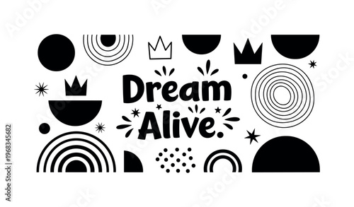 sovereignty abstract circles semicircles and abstract crown icons vintage monochrome symbolic illustration of state independence and authority with white