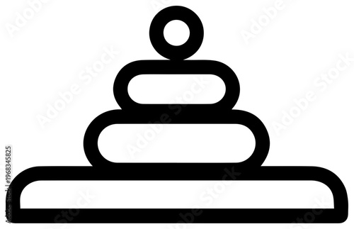 Minimalist line art icon symbolizing a serene meditation space representing inner peace mindfulness and quiet contemplation perfect for wellness and self care themes