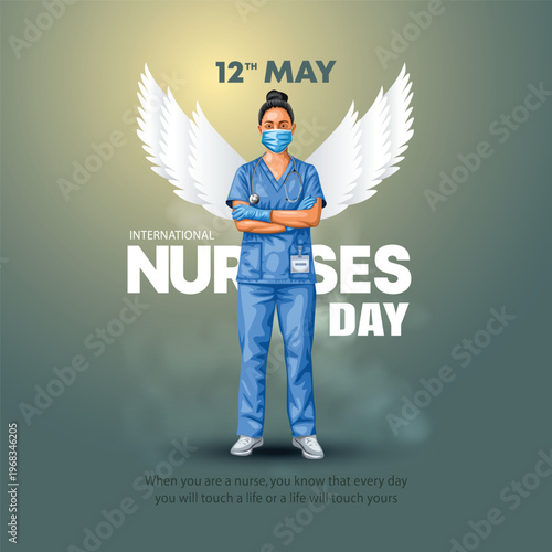 happy international nurse day. super hero nurse staff. abstract vector illustration poster design