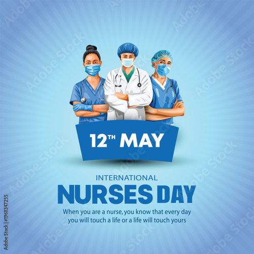 happy international nurse day. super hero nurse staff. abstract vector illustration poster design