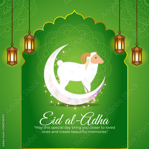 Vector illustration of Eid al Adha social media feed template