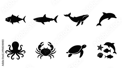 Marine Wildlife and Ocean Animal Icons