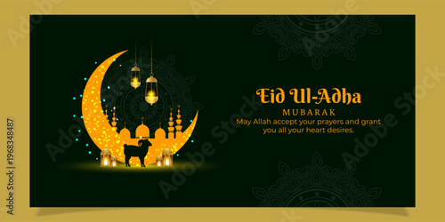 Vector illustration of Eid al Adha social media feed template