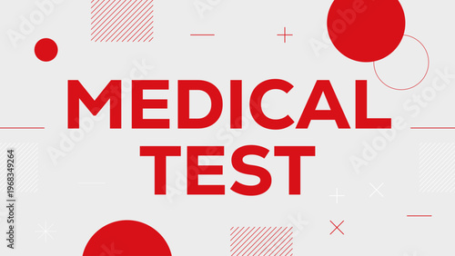 Medical Test Text Banner Red White Healthcare Diagnostic Design