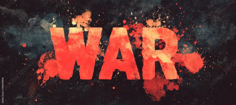 Obraz premium War text sign art on dark background. Generative AI technology.