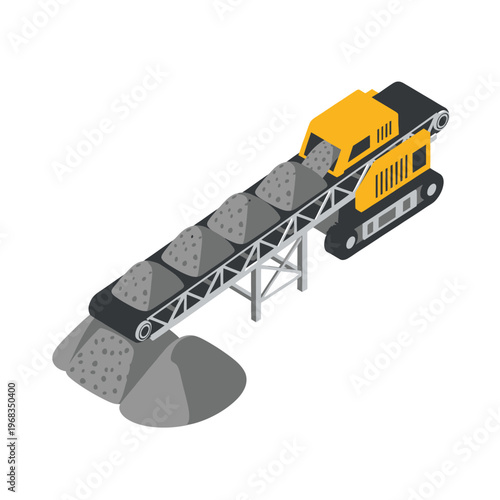 Isometric Conveyor Belt System for Mining and Construction Industry.