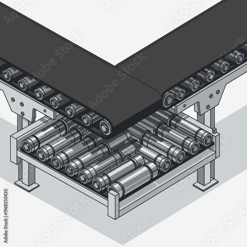 Industrial Conveyor Belt System for Material Handling and Production.