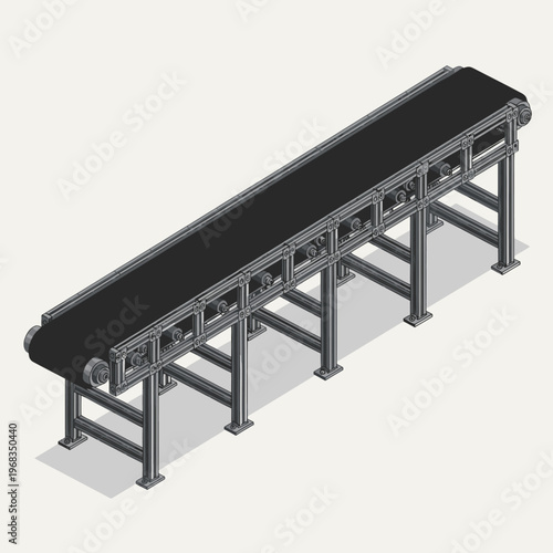 Industrial Conveyor Belt System for Material Handling and Production Lines.
