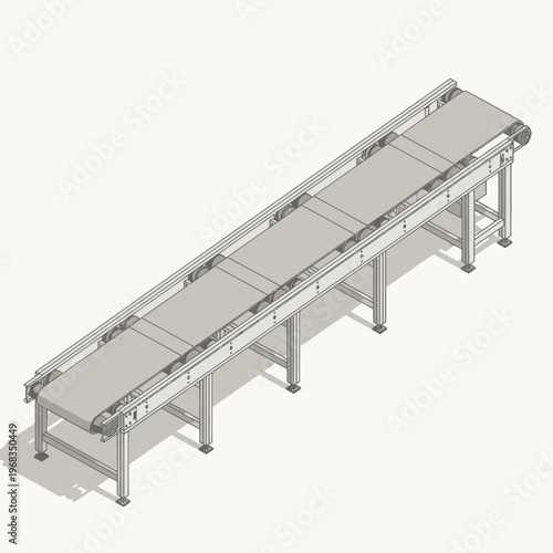 Industrial Conveyor Belt System for Material Handling and Production Lines.