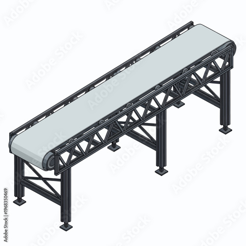 Industrial Conveyor Belt System for Material Handling and Production.