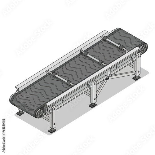 Industrial Conveyor Belt System for Material Handling and Production.