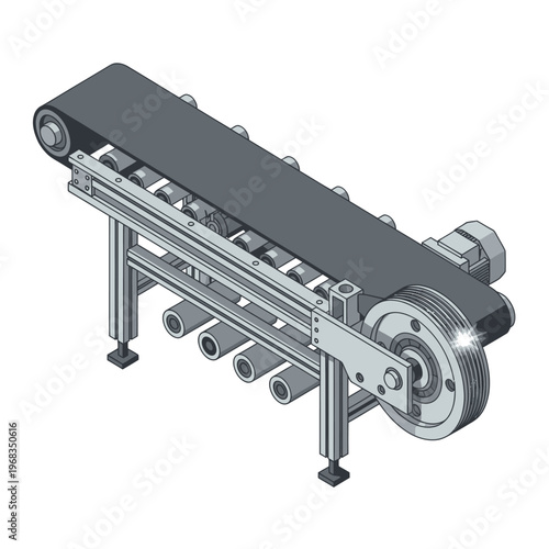 Industrial Conveyor Belt System for Material Handling and Production.