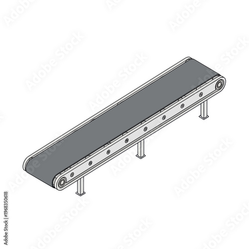 Industrial Conveyor Belt System for Material Handling and Production Lines.