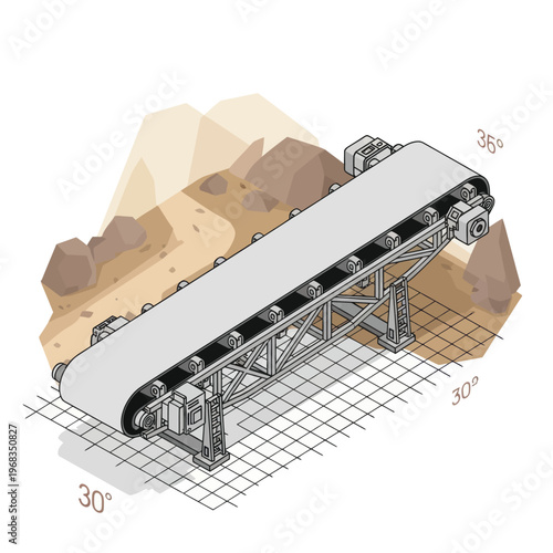 Industrial Conveyor Belt System for Material Handling and Processing.