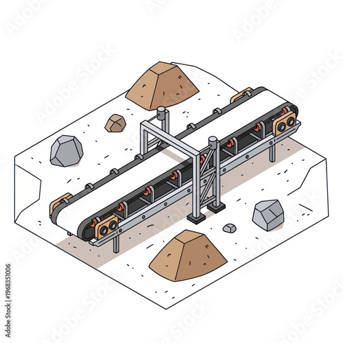 Industrial Conveyor Belt System for Material Transport.