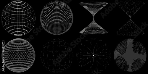Geometric egg shapes in grayscale a study of form and pattern