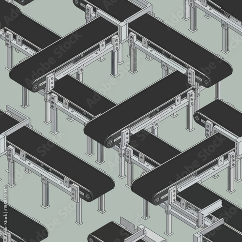Industrial Conveyor Belt System Pattern.