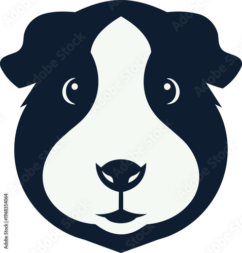 Black and white dog face logo.