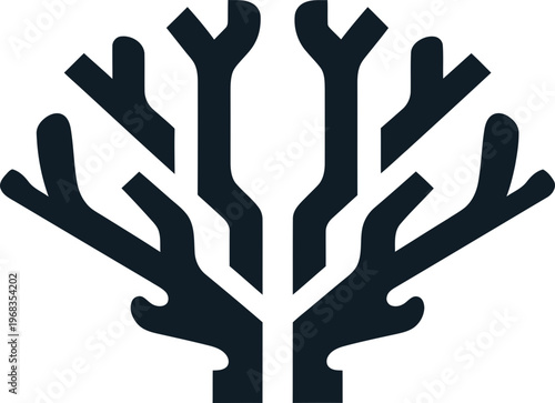 Black Branches Tree Silhouette Graphic.