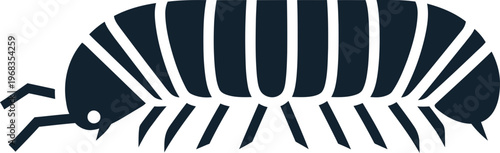 Black Isolated Centipede Insect Silhouette Graphic.