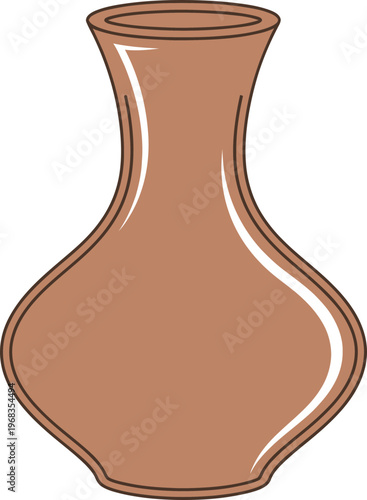 Brown ceramic vase with glossy finish.