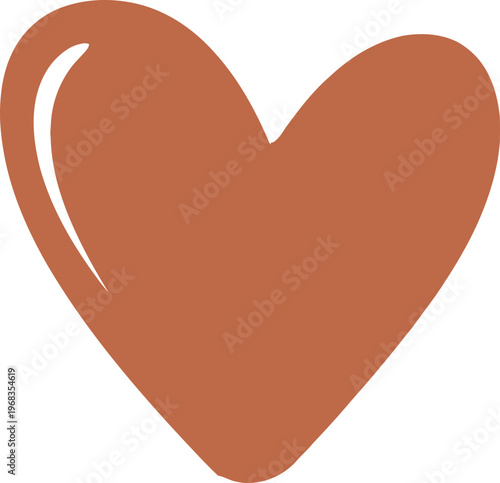 Brown Heart Shape Symbol Icon.