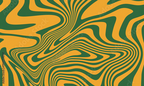 Abstract flowing lines in shades of green and golden yellow background