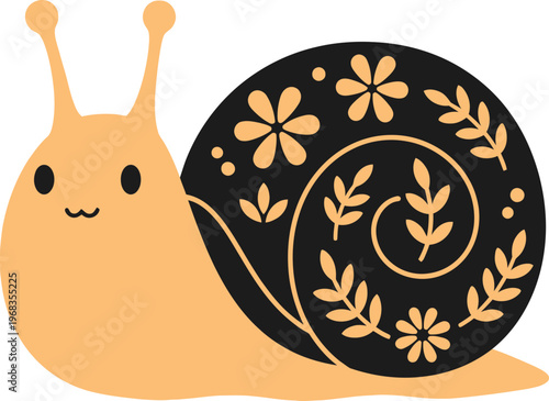 Cartoon Snail With Decorative Shell.