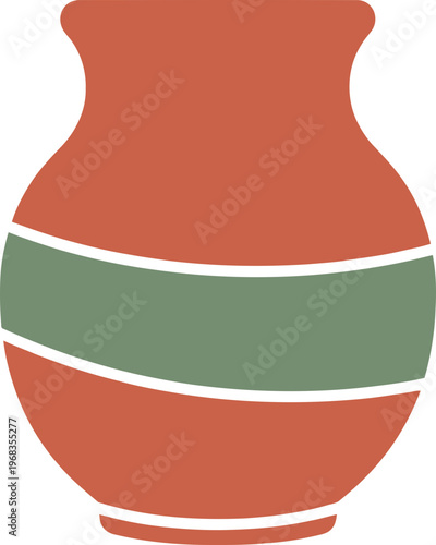 Clay Pottery Vessel Earthenware Design.