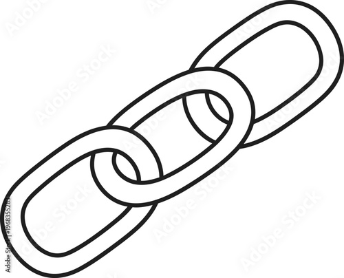 Chain Link Isolated on White Background.