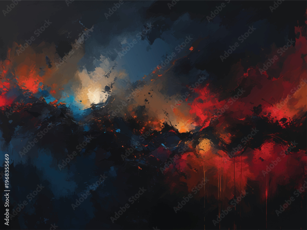 Obraz premium Dramatic Abstract Red Blue Light Texture Dark Artistic Background