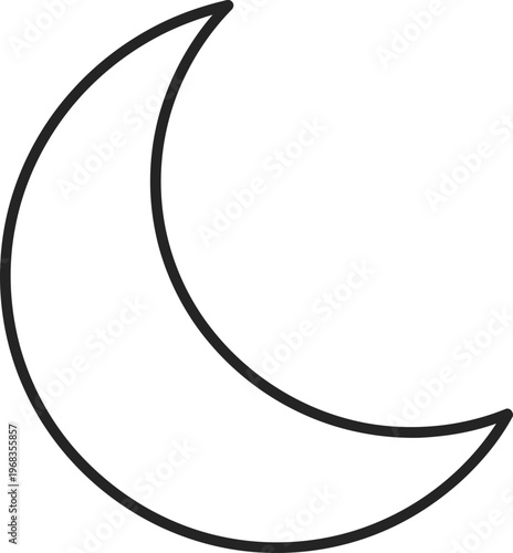 Crescent Moon Shape Lunar Phase.