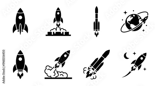 Rocket Launch and Space Exploration Icons