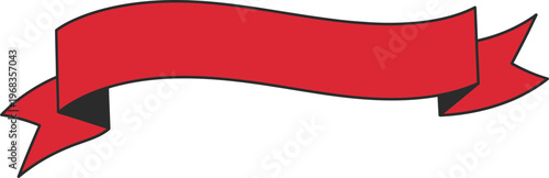 Red Ribbon Banner Label Emblem.