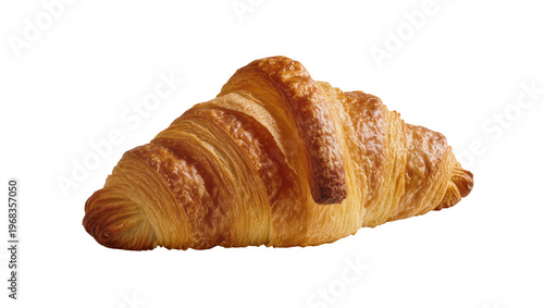 Obraz na plátně Golden flaky croissant pastry with intricate layered texture, perfectly baked an