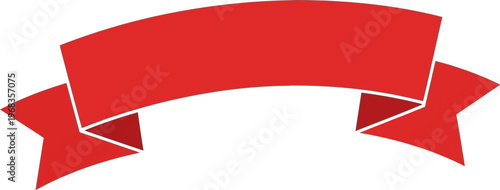 Red ribbon banner label symbol icon 1.