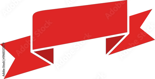 Red ribbon banner symbol icon graphic 1.
