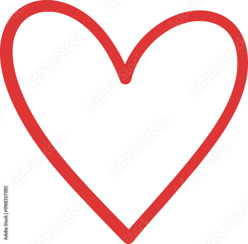 Red Heart Symbol Love Icon Shape.