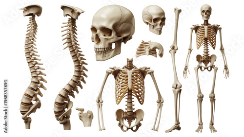 Comparison of human skeletal development from fetus to adult stages Vector