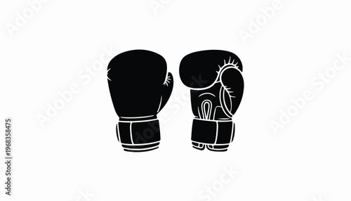 Black boxing gloves on for sports and fitness