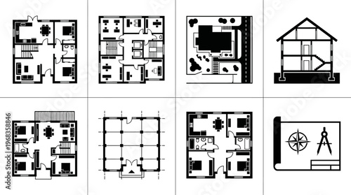 Architecture and Building Design Vector Icons
