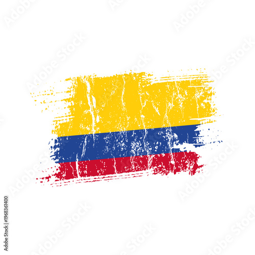Colombia flag with grunge effect - vector illustration