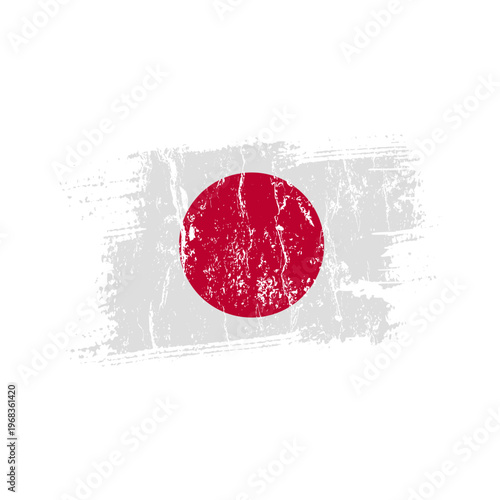 Japan flag with grunge effect - vector illustration